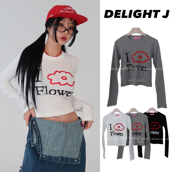 「DELIGHT J」I love flowers t-shirt ★3color