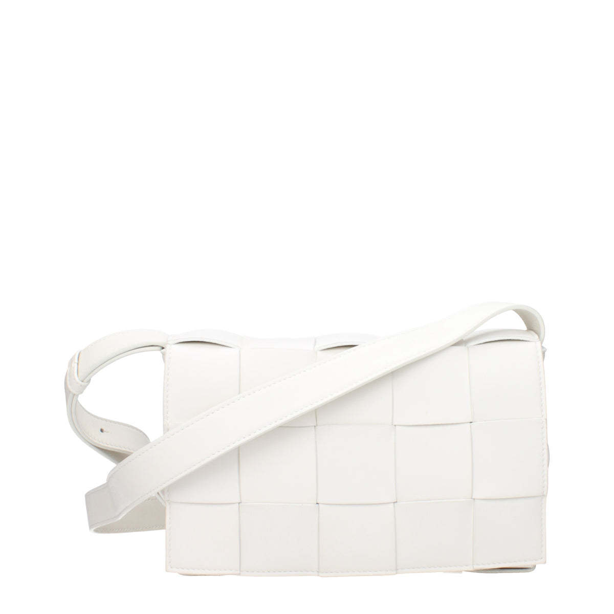 ショルダーバッグ・ポシェット BOTTEGA VENETA  Crossbody Bags Women Leather White/Silver