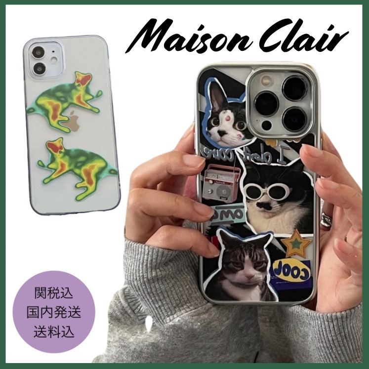 【Maison Clair】 クール キャット iPhone スマホケース 関送込