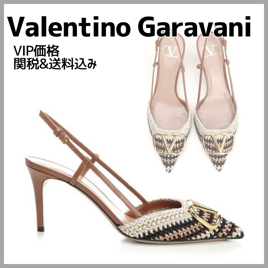 国内送/送関込【Valentino Garavani】 VLogo slingback pumps