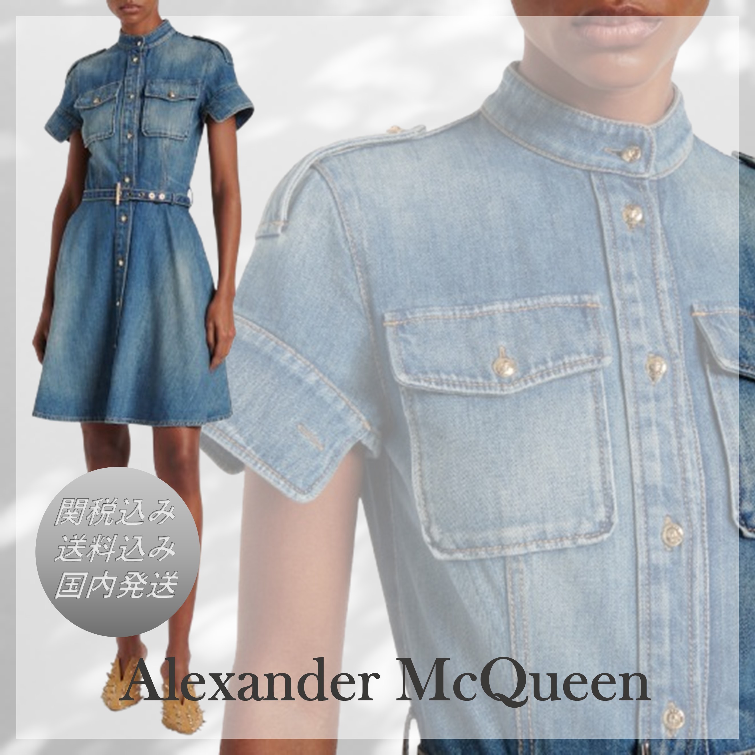送料込/関税込■Alexander McQueen■デニムシャツドレス