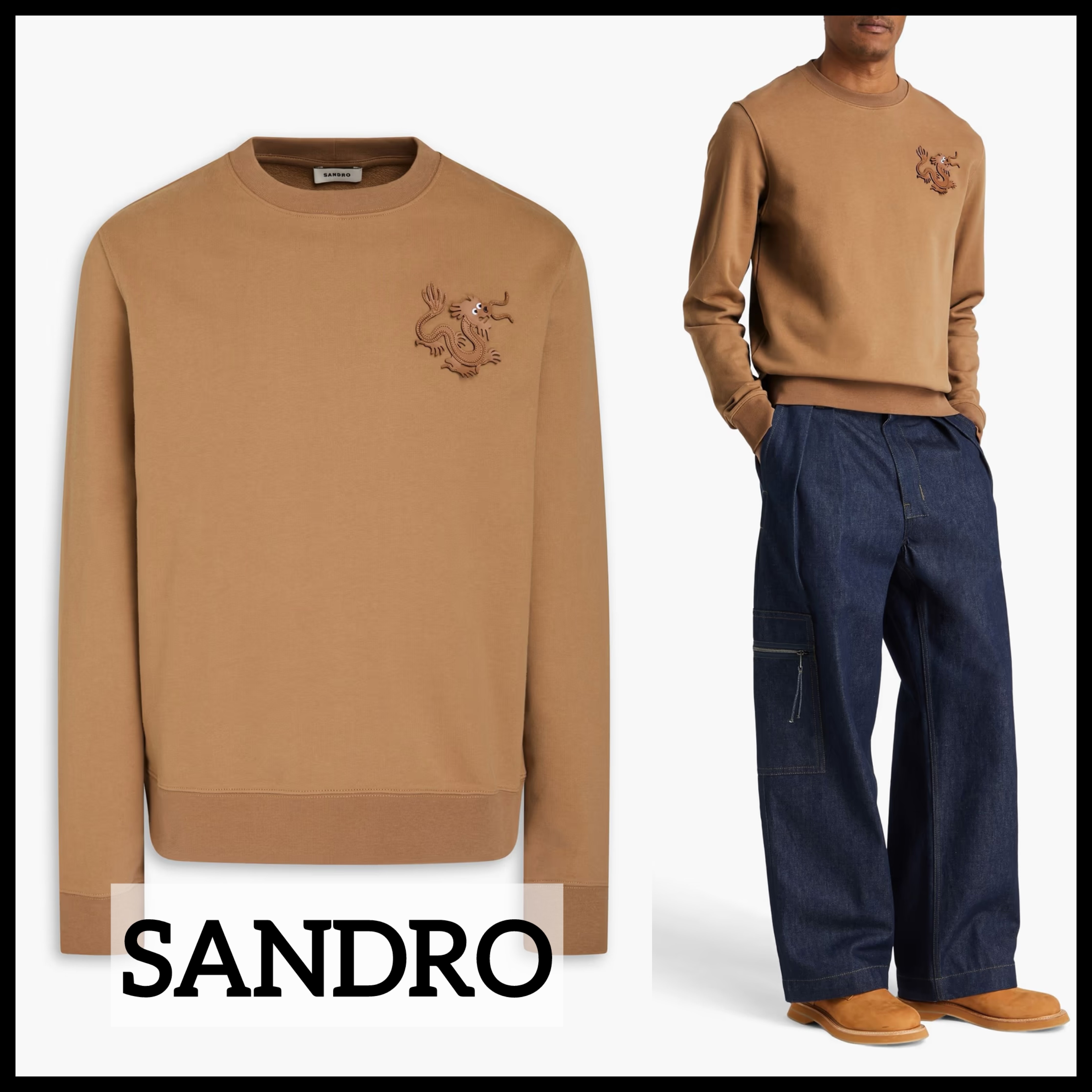 【SANDRO】フレンチコットンテリー スウェットシャツ