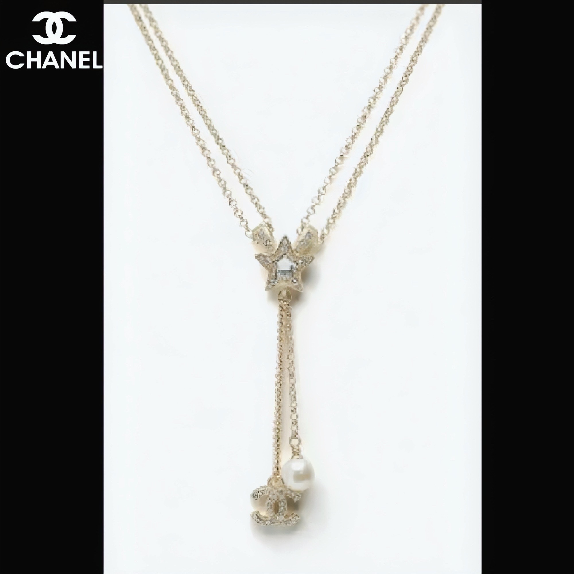 2連の輝きで首元をより美しく◎【CHANEL】ネックレス
