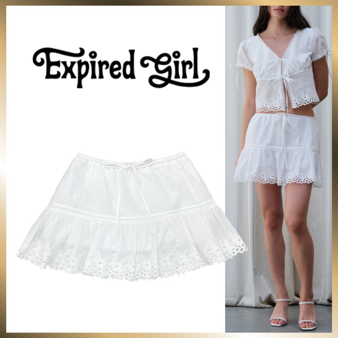 ◇EXPIRED GIRL◇ Garden Mini Skirt WHITE