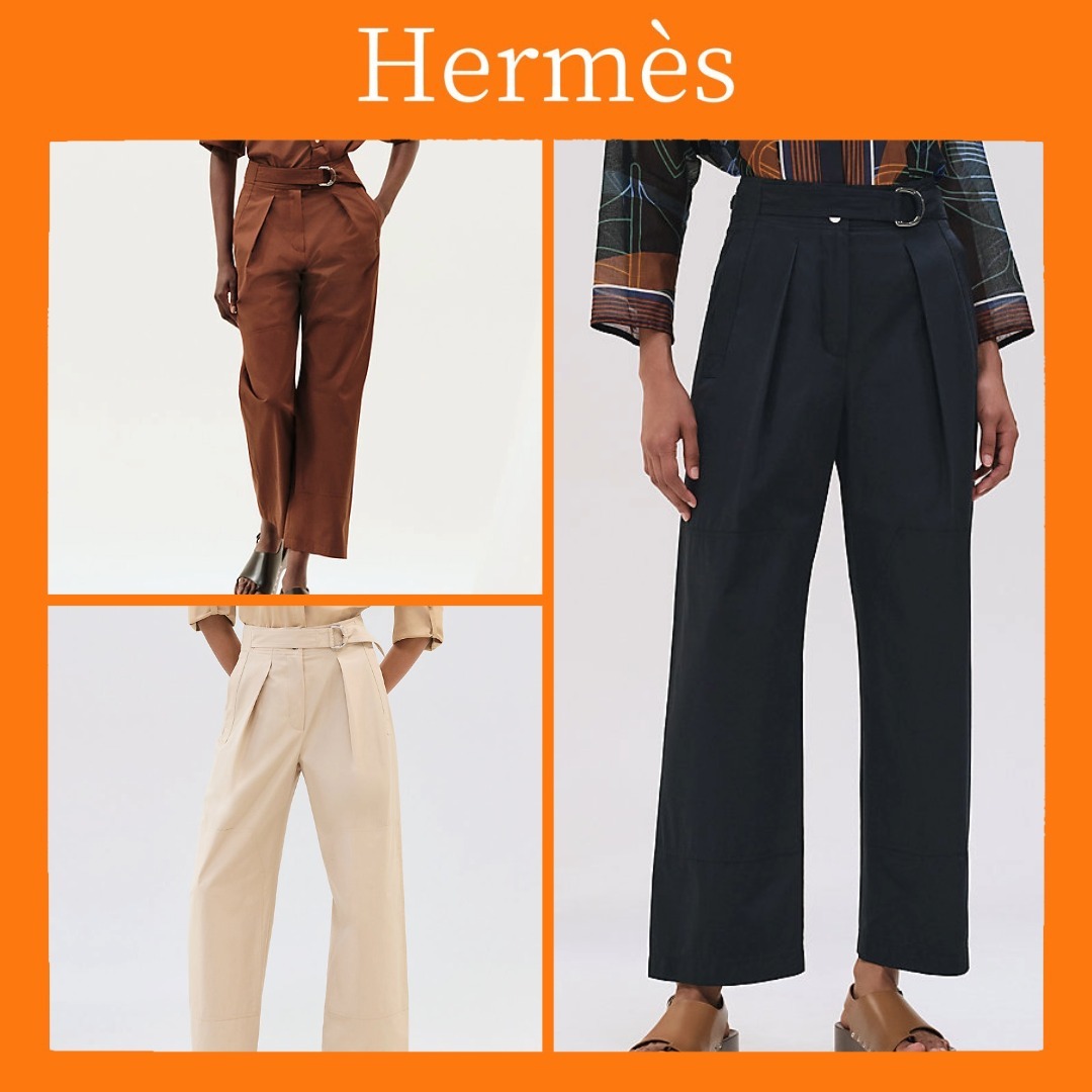 ★スタイリッシュにはける★HERMES ハイウエストチノパンツ
