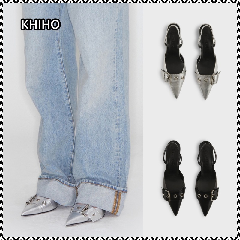 《KHIHO》 POINTED BUCKLE SLINGBACK