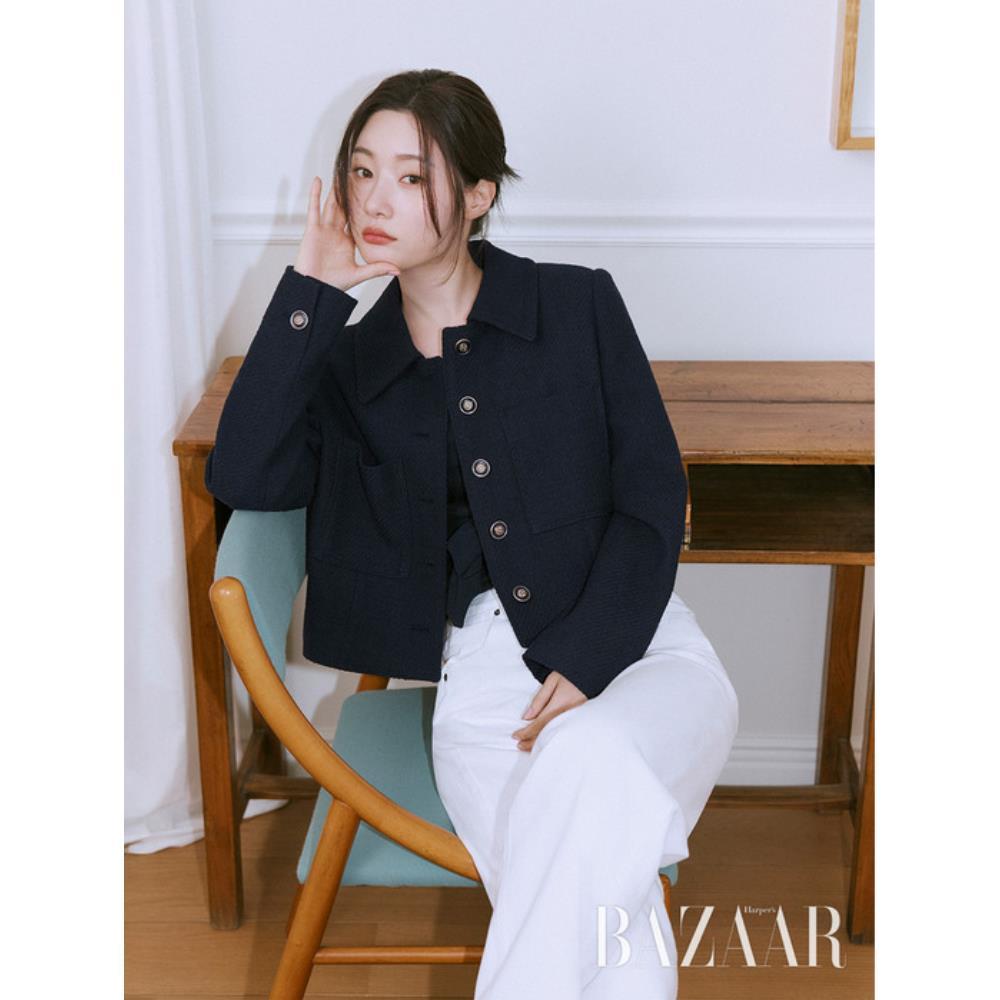ジャケット on&on Detachable Collar Tweed Cropped Jacket NEW4XJ209_24