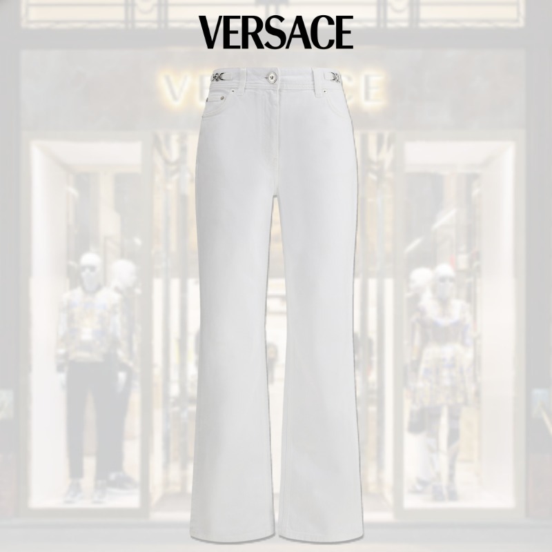 VIPSALE【VERSACE】ホワイト コットン ジーンズ