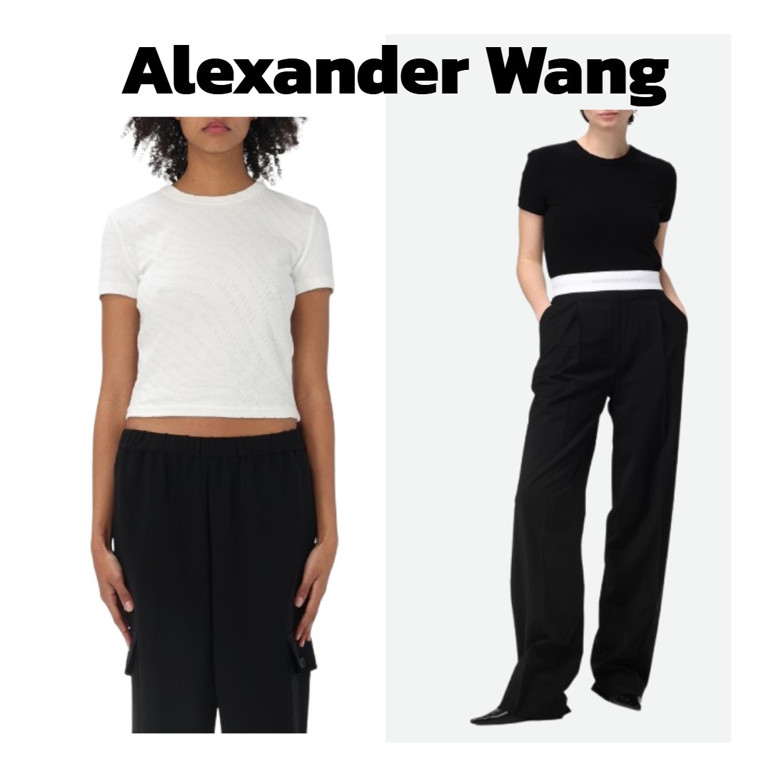 【Alexander Wang】ロゴジャカード ショートスリーブ Tシャツ