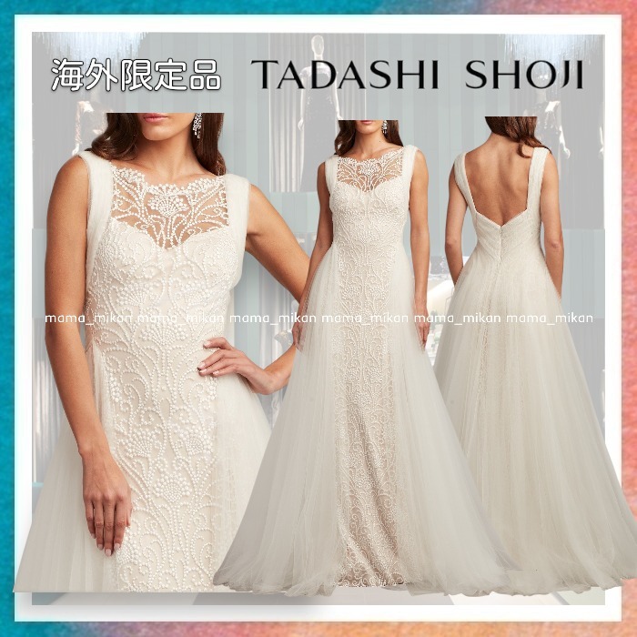 【Tadashi Shoji】気品漂うドット刺繍ブライダルガウン
