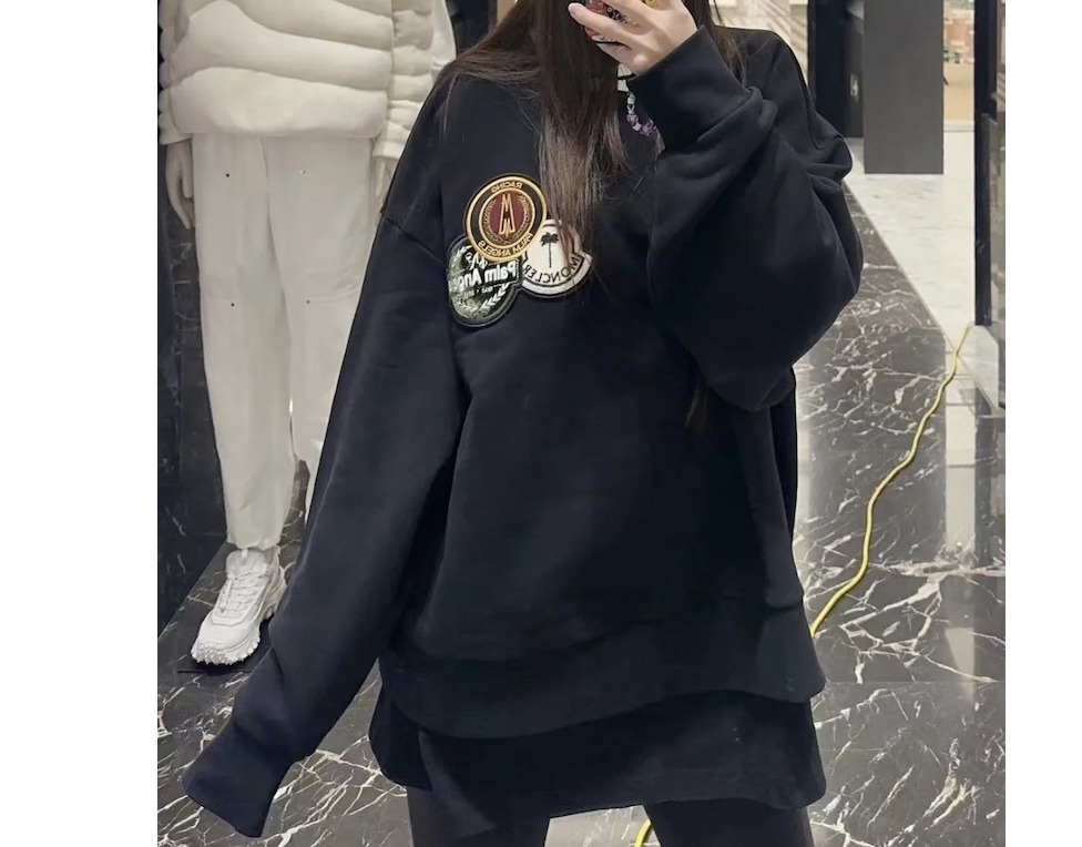 tri-Patch sweatshirt Moncler x Palm Angels in BLACK - WHITE