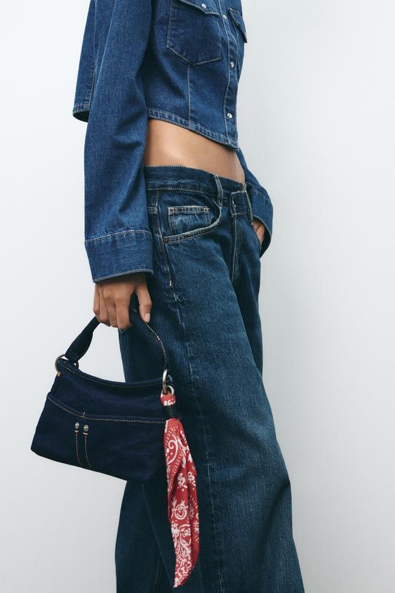 ZARA ショルダーバッグ ジーンズ デニム パッチワーク ミニ