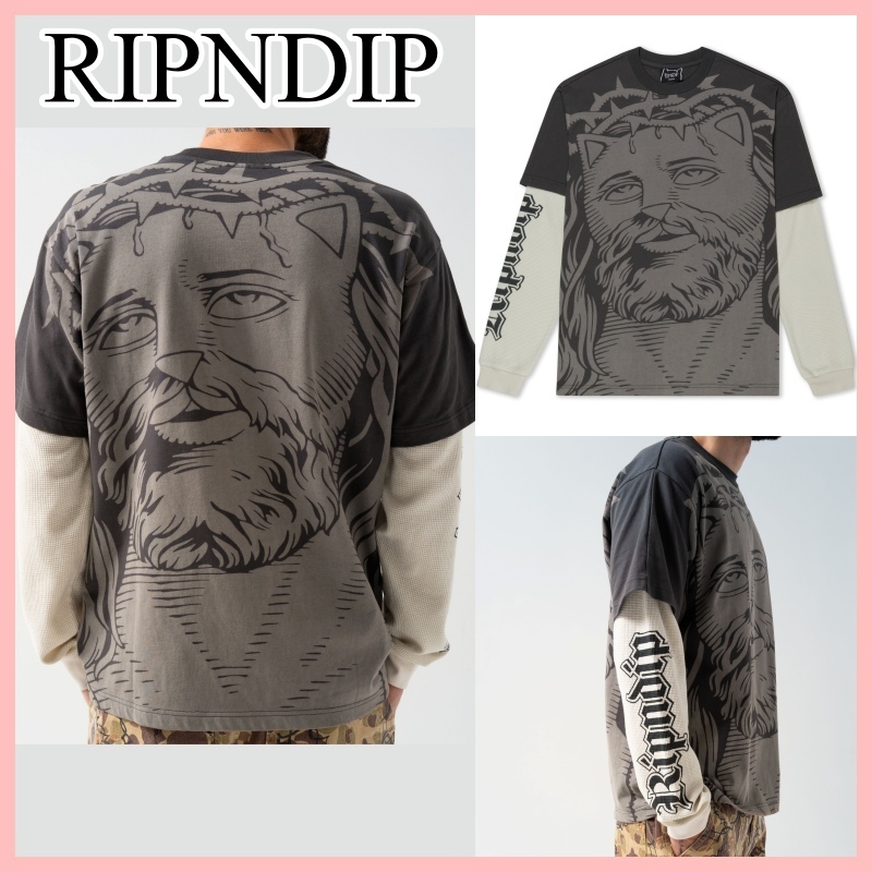 RIPNDIP Lord Savior ダブル Tシャツ 長袖 Charcoal 送料込み