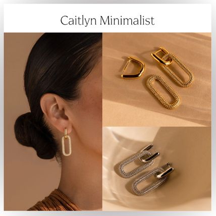 ベストセラー【Caitlyn Minimalist】パヴェリンク フープピアス CaitlynMinimalist】上品！パヴェリンクフープピアス☆金銀