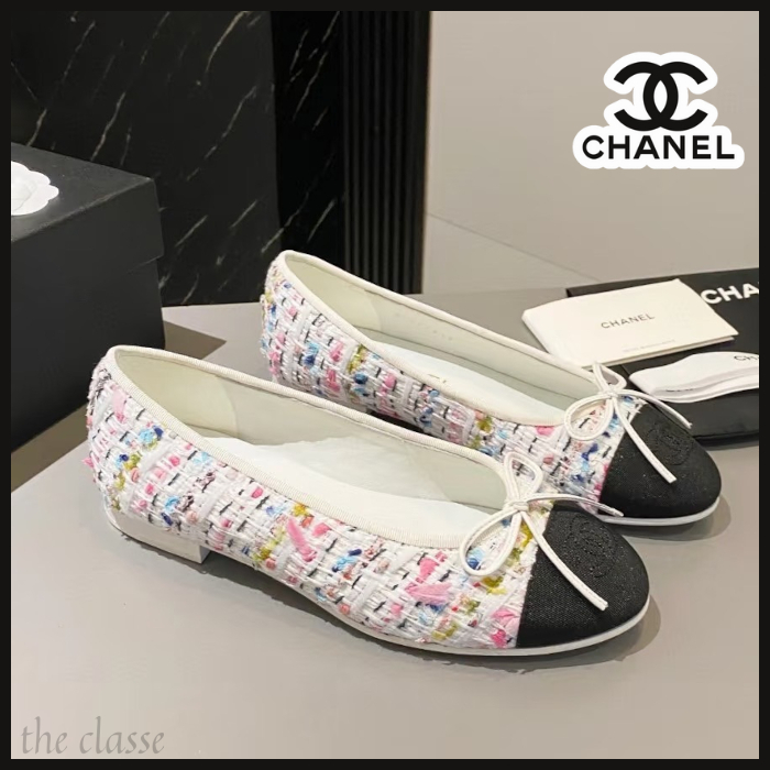 【ポップで上品な色味♪】CHANEL ツイード バレエシューズ