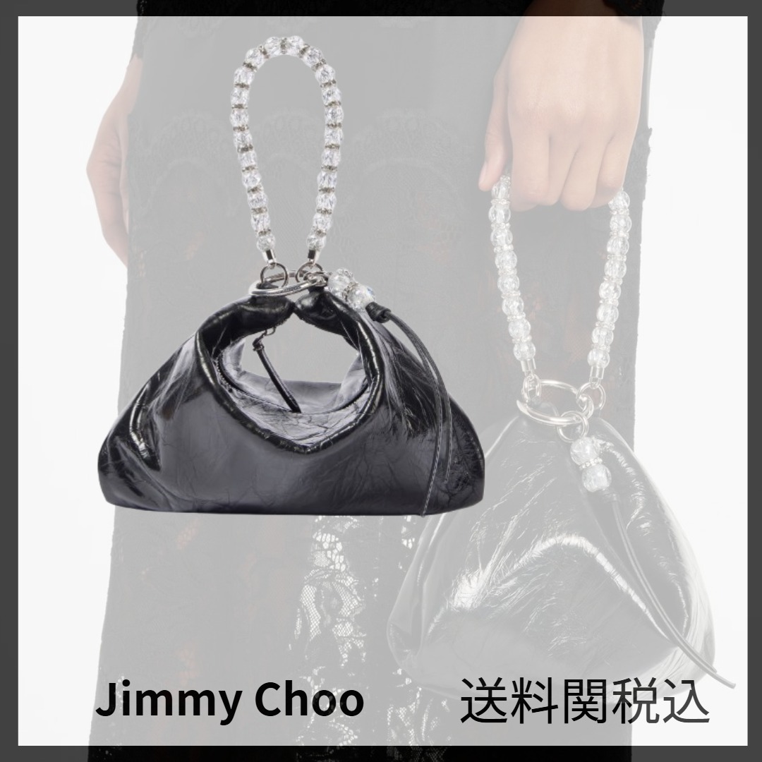 送料関税込★JIMMY CHOO★カリー スモール レザークラッチバッグ