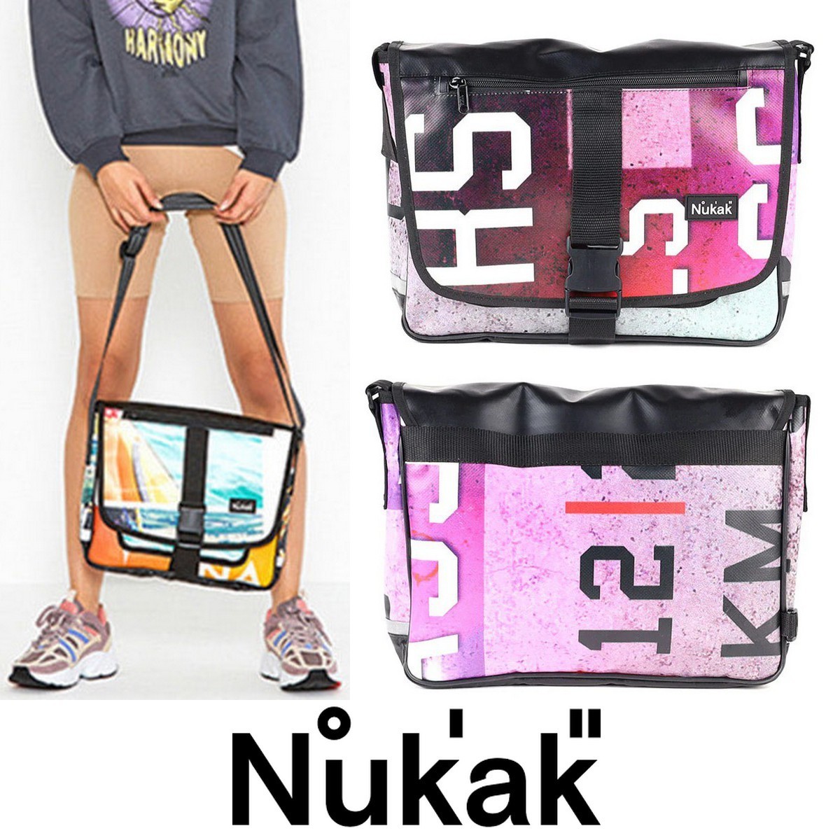 SALE◆Nukak【Frodo M】カラフル限定柄メッセンジャーバッグ◆FU