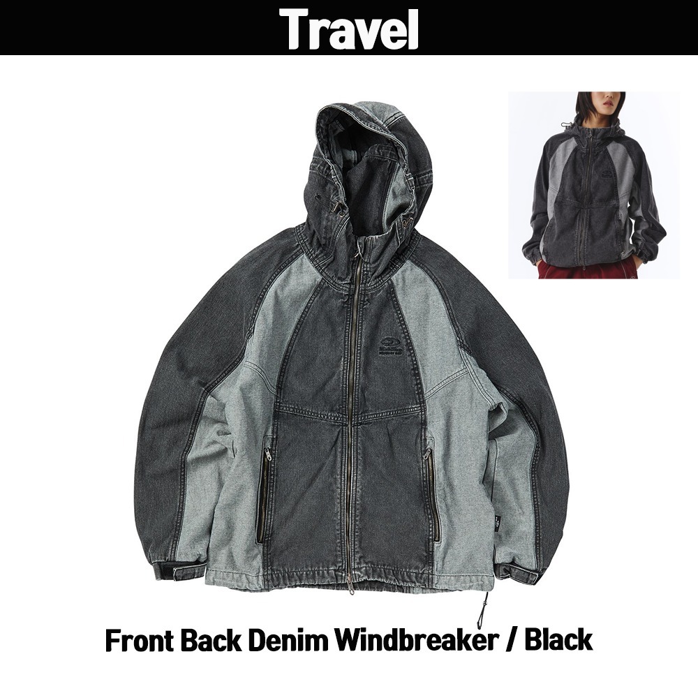 【Travel】★人気★Front Back Denim Windbreaker