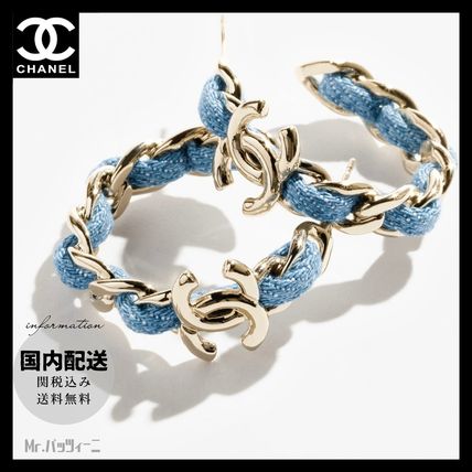 【デニムチェーンがキュート♡】CHANEL フープピアス 大人気☆デニムシリーズ CHANEL フープピアス