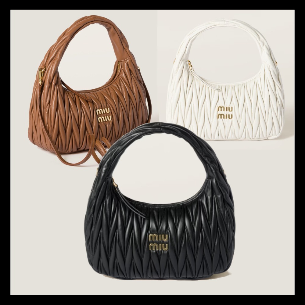 【MiuMiu】ワンダー マテラッセレザー ホーボーバッグ Regular