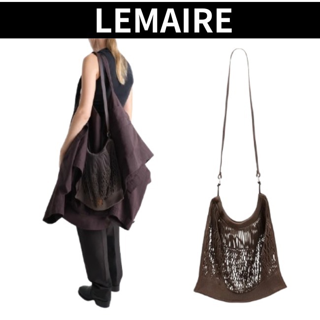 LEMAIRE★ラージクロスボディフィルトネットショッピングバッグ Light Beige Large Crossbody Filt Net Shopping Bag | LEMAIRE