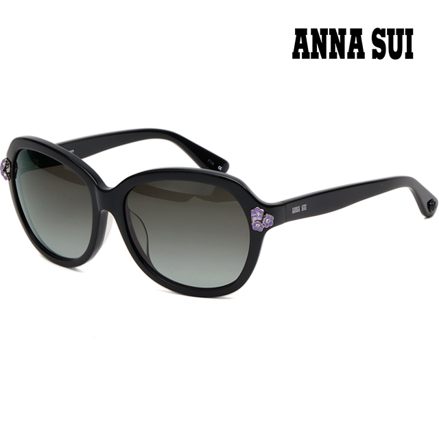 サングラス Anna Sui Sunglasses AS1025 Black Square Frame