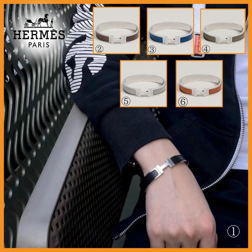 【HERMES】男女兼用★クリックHH ブレスレット シルバー