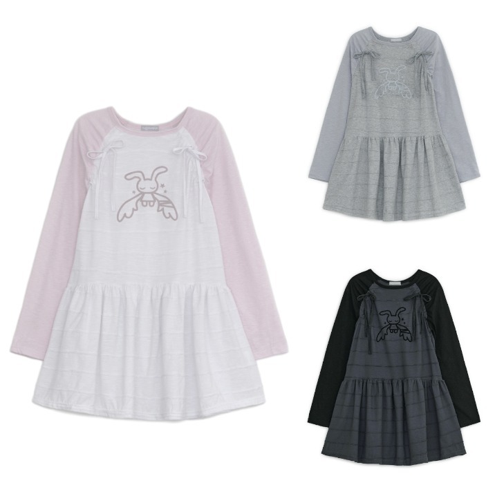 hug your skin☆Angel patched raglan dress