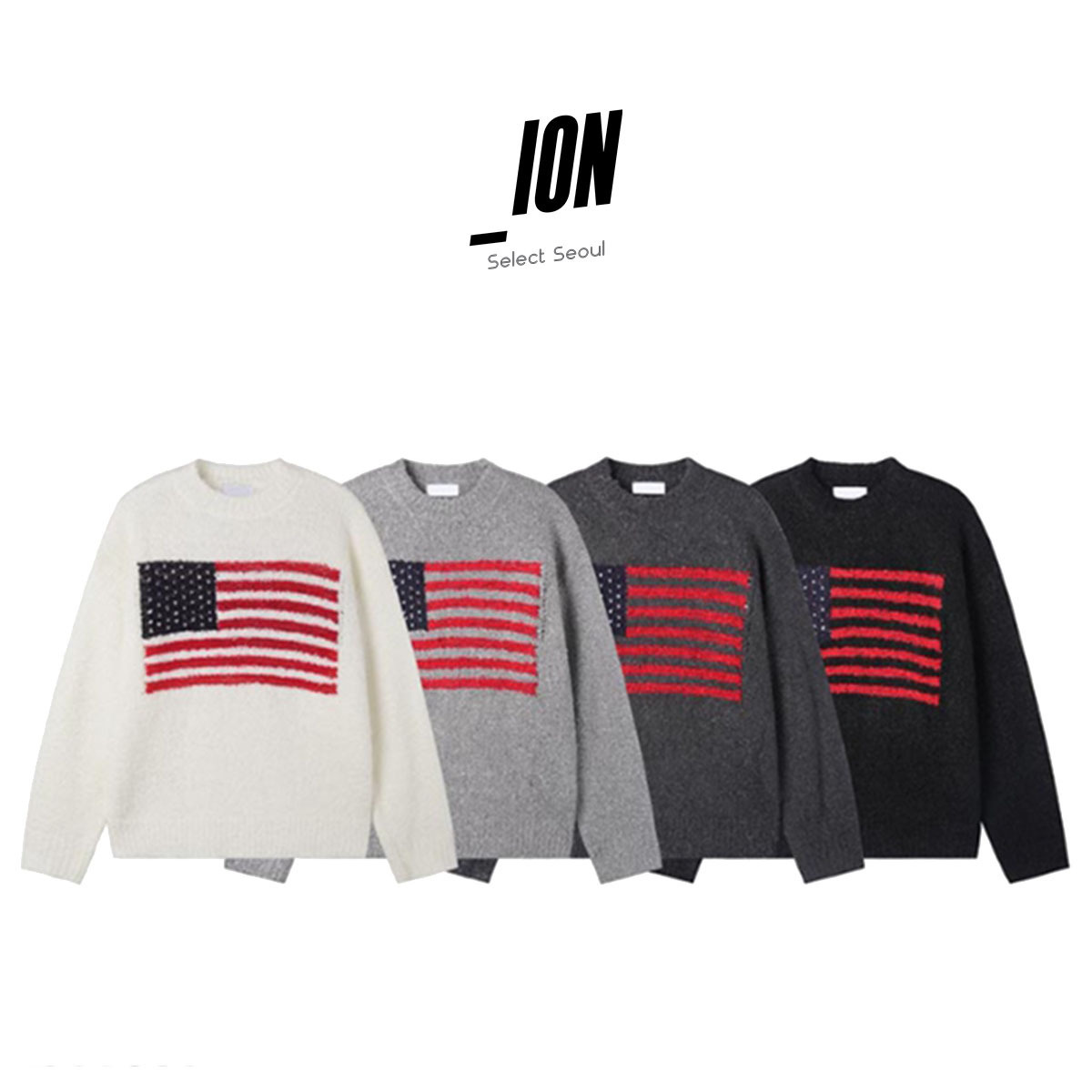【IONSEOUL】USA Flag Over Knit (4color) 5JH499