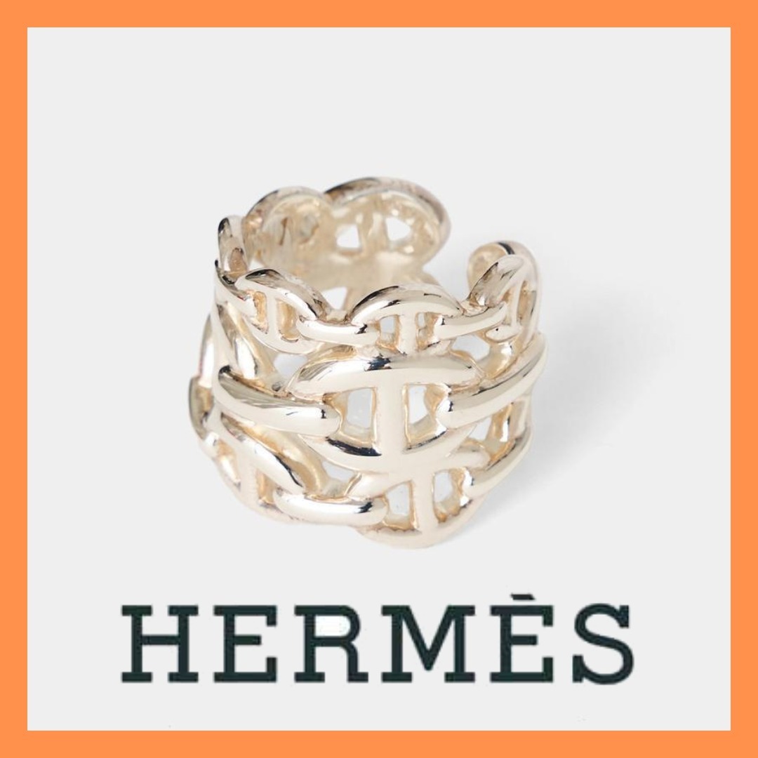 エルメス チェーンアンカーチェーンリング、ラージモデル 存在感あるデザイン♪】HERMES☆パンクアンカーチェーンリング
