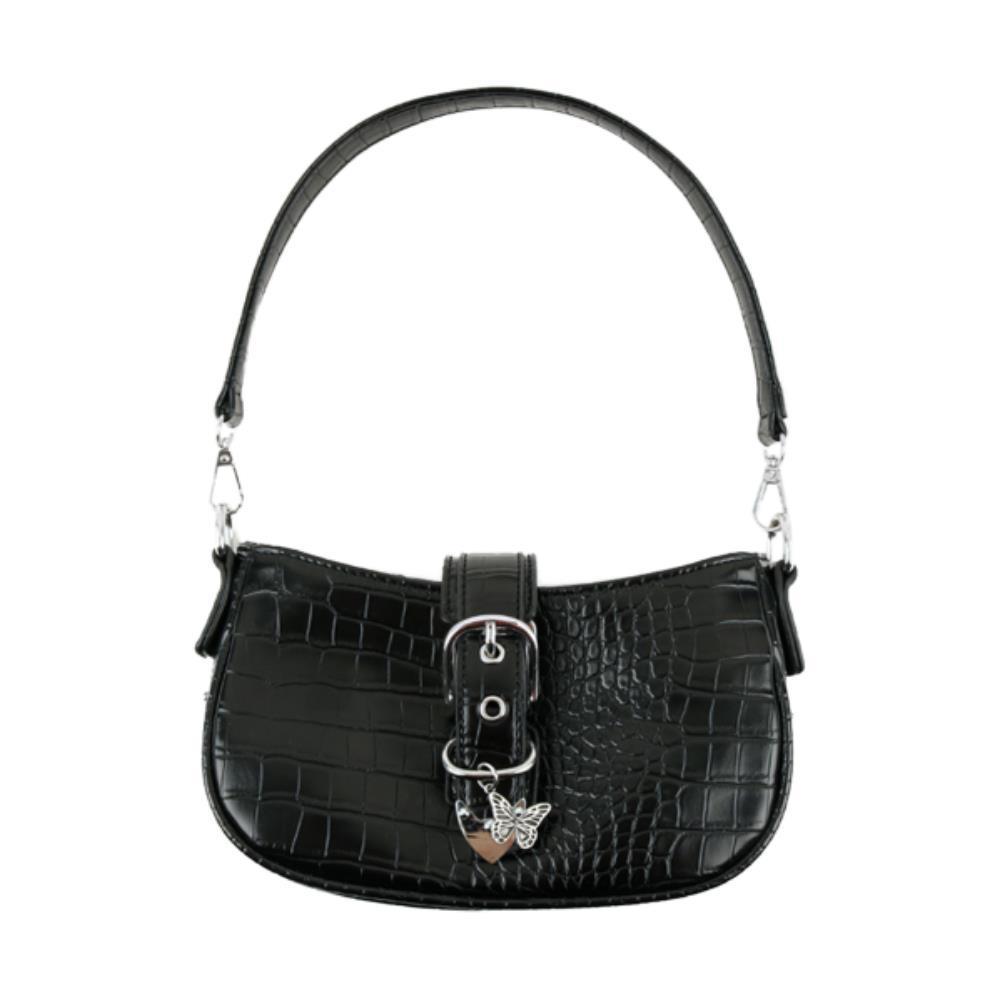◆NASTY FANCY CLUB◆ NF leather buckle shoulder bag BLK F910