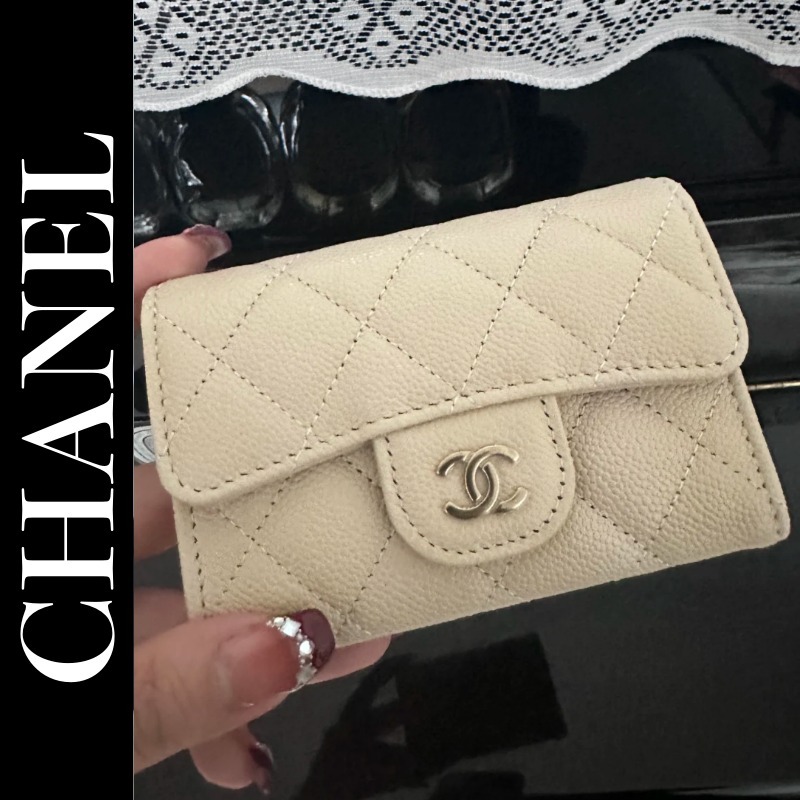 25P_容量up_CHANEL_財布_カードケース_コインケース_ピンク カードケース - グレインド シャイニー カーフスキン、ピンク