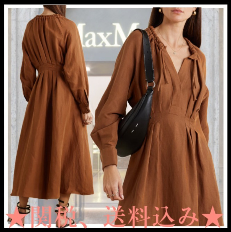 ★アウトレット★Max Mara★drina シルクリネンツイルドレス