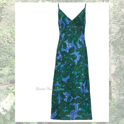 Printed silk slip dress in multicoloured - Dries Van Noten