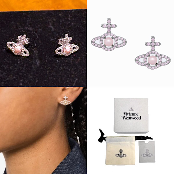 ★vivienne westwood 可愛い クリスタル パール ピアス Pink ★