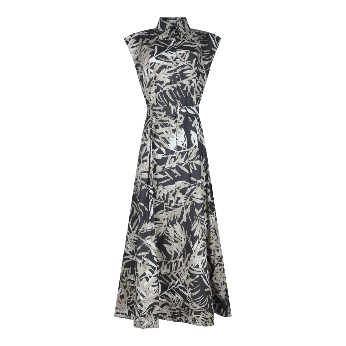 ワンピース BRUNELLO CUCINELLI BLACK AND GREY COTTON DRESS