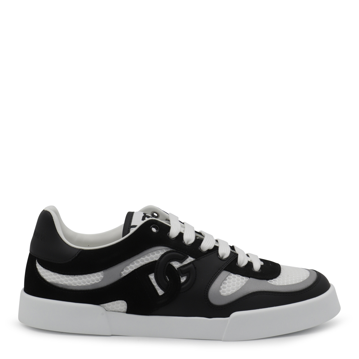 スニーカー DOLCE & GABBANA WHITE, GREY AND BLACK CANVAS SNEAKERS