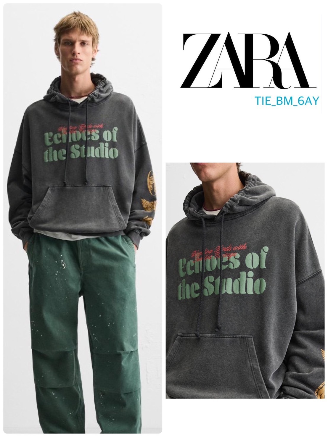 スペイン発送 ZARA プリントパーカー 人気カジュアル 今季新作！