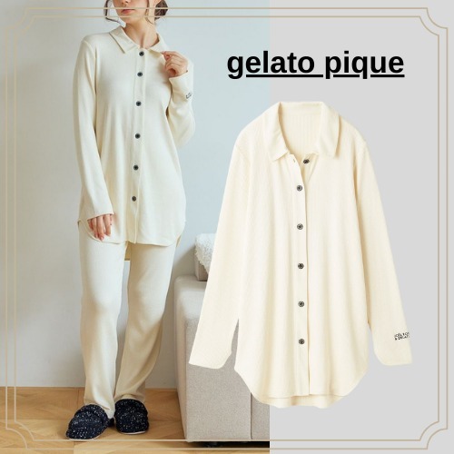 【ジェラートピケ】リブ ロングシャツ