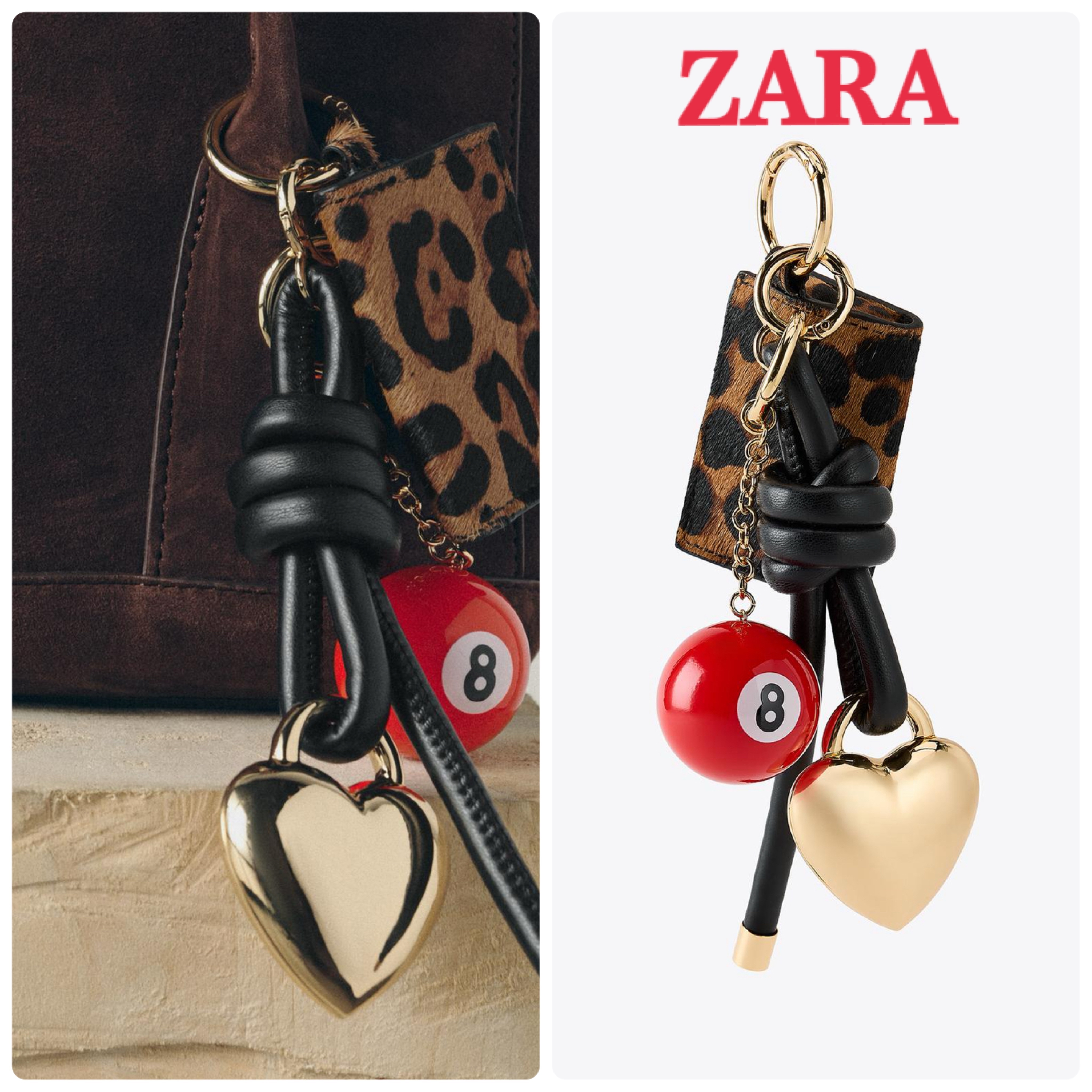すぐ届く【ZARA】マルチチャーム付きコインケースキーホルダー
