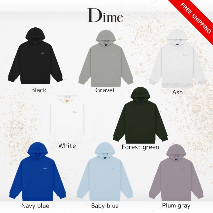 【関税込み】Dime グレー Classic Small Logo フーディ 送料関税込 【Dime】Classic Small Logo Hoodie
