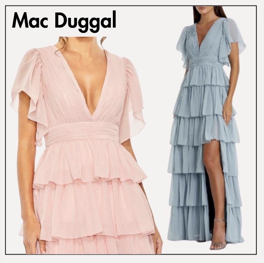 Mac Duggal◆ティアード パーティードレス マキシ ロングドレス