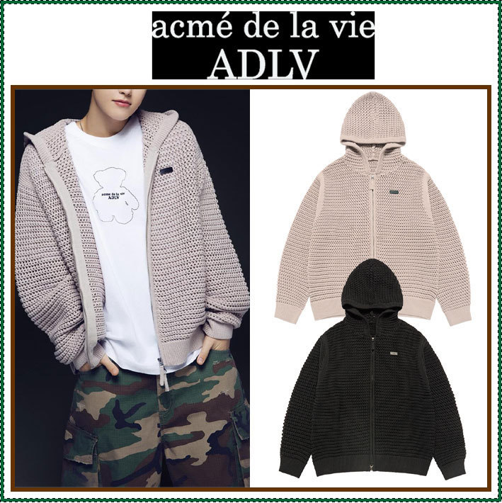 ADLV】 SOLID KNIT HOODIE ZIP UP / 追跡付
