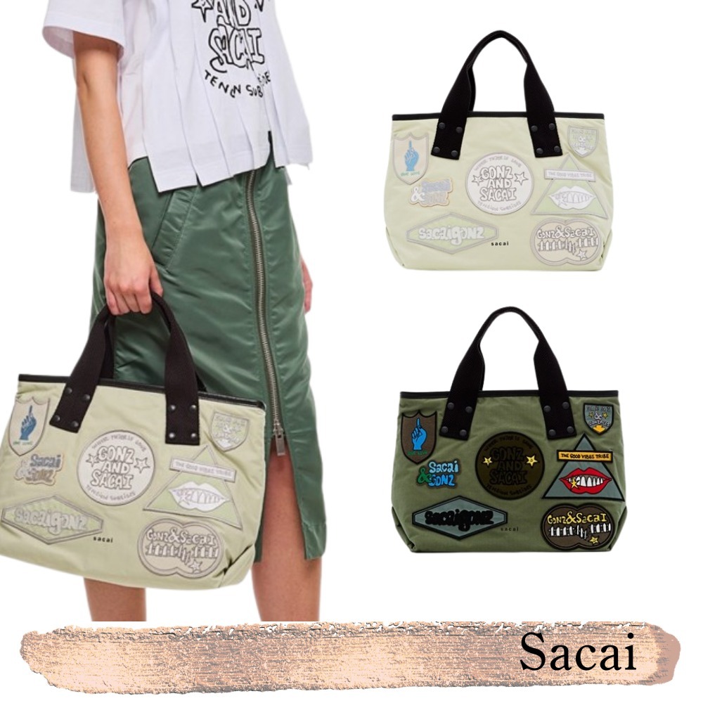 Sacai☆関税込☆MARC GONZALES アップリケ付き トートバッグ