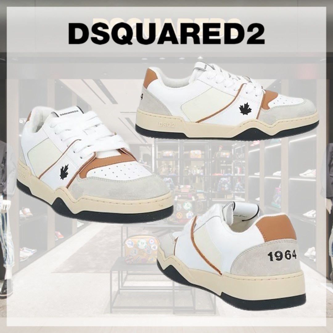 D SQUARED2* ロゴ レザー ローカットスニーカー マルチカラー