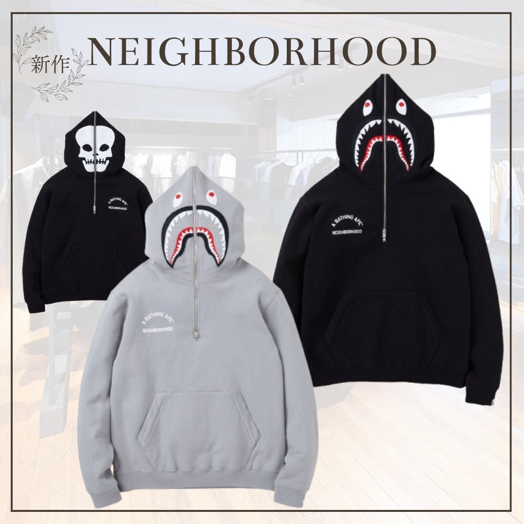 新作☆【NEIGHBORHOOD】BAPE X NBHD - TWO FACE HALF ZIP HOODIE
