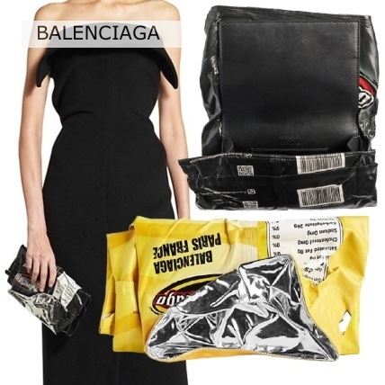 【BALENCIAGA】Chips Clutch Wallet バッグ レザー ロゴ