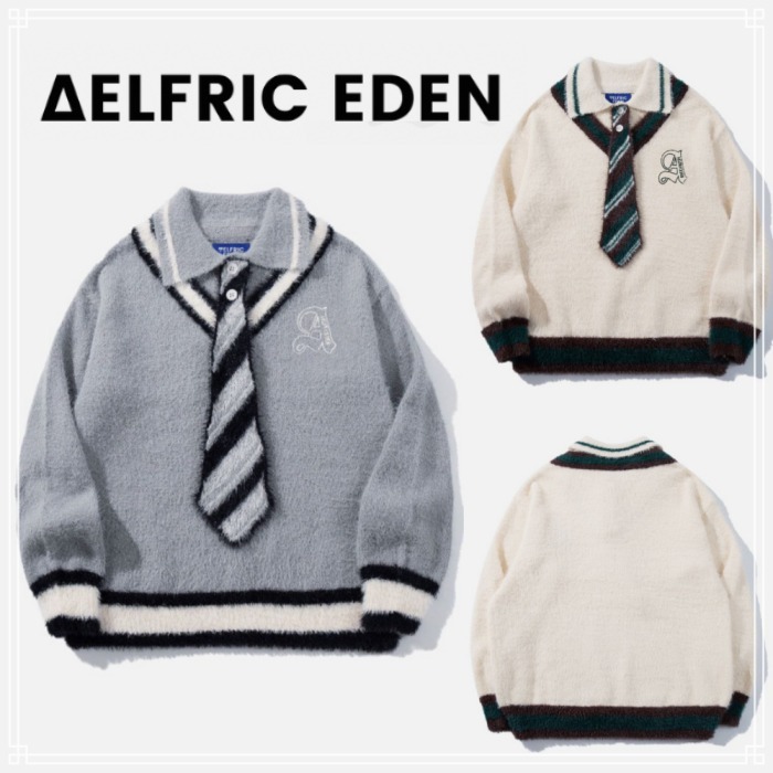 【Aelfric Eden】ストライプ ネクタイ ニット 2色
