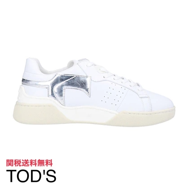 TOD'S トッズ ロゴ レザー メタリックトリム スニーカー