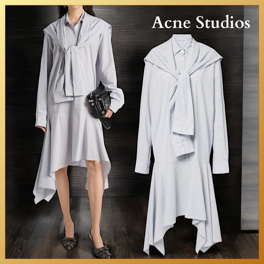 【ACNE STUDIOS】レイヤード ストライプ シャツドレス